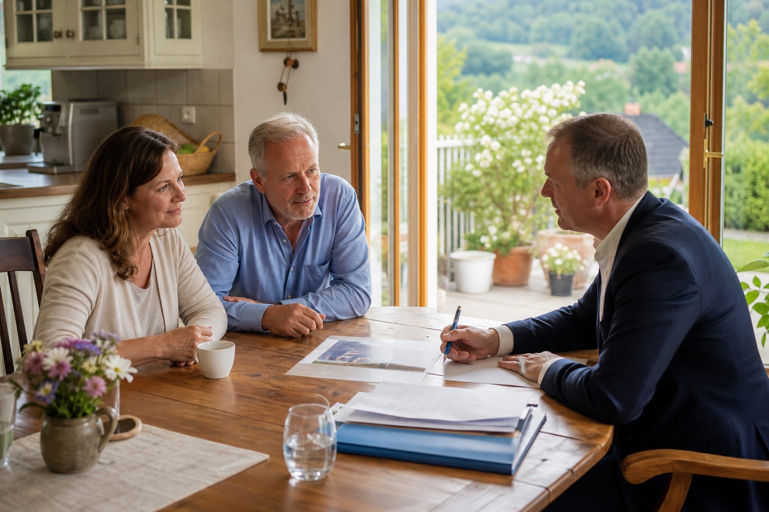 Persönliche Besprechung des Hausverkaufs mit AWZ